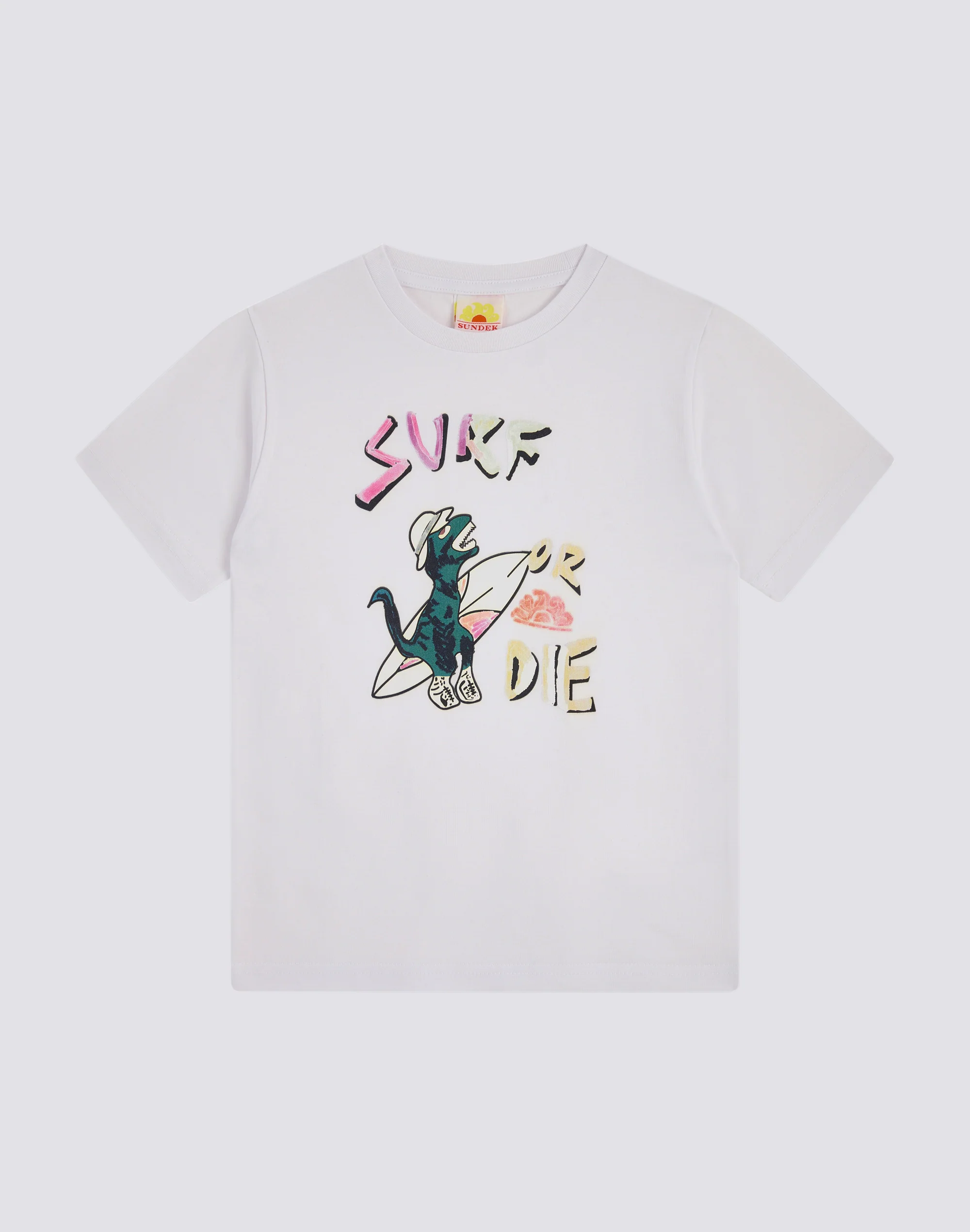 T-SHIRT CON STAMPA D'ARCHIVIO SURF OR DIE