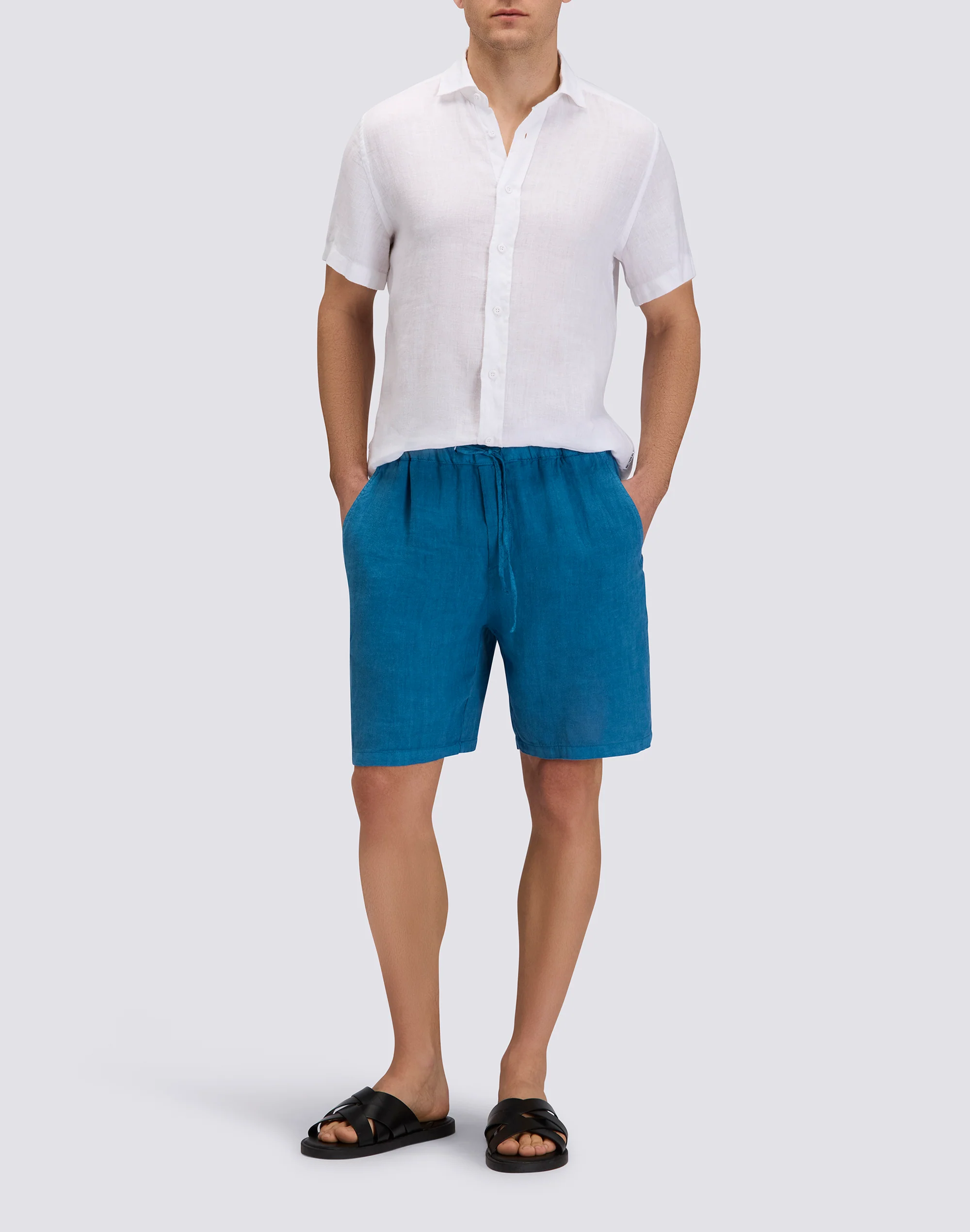 CAMICIA UOMO IN LINO A MEZZE MANICHE - Image 3