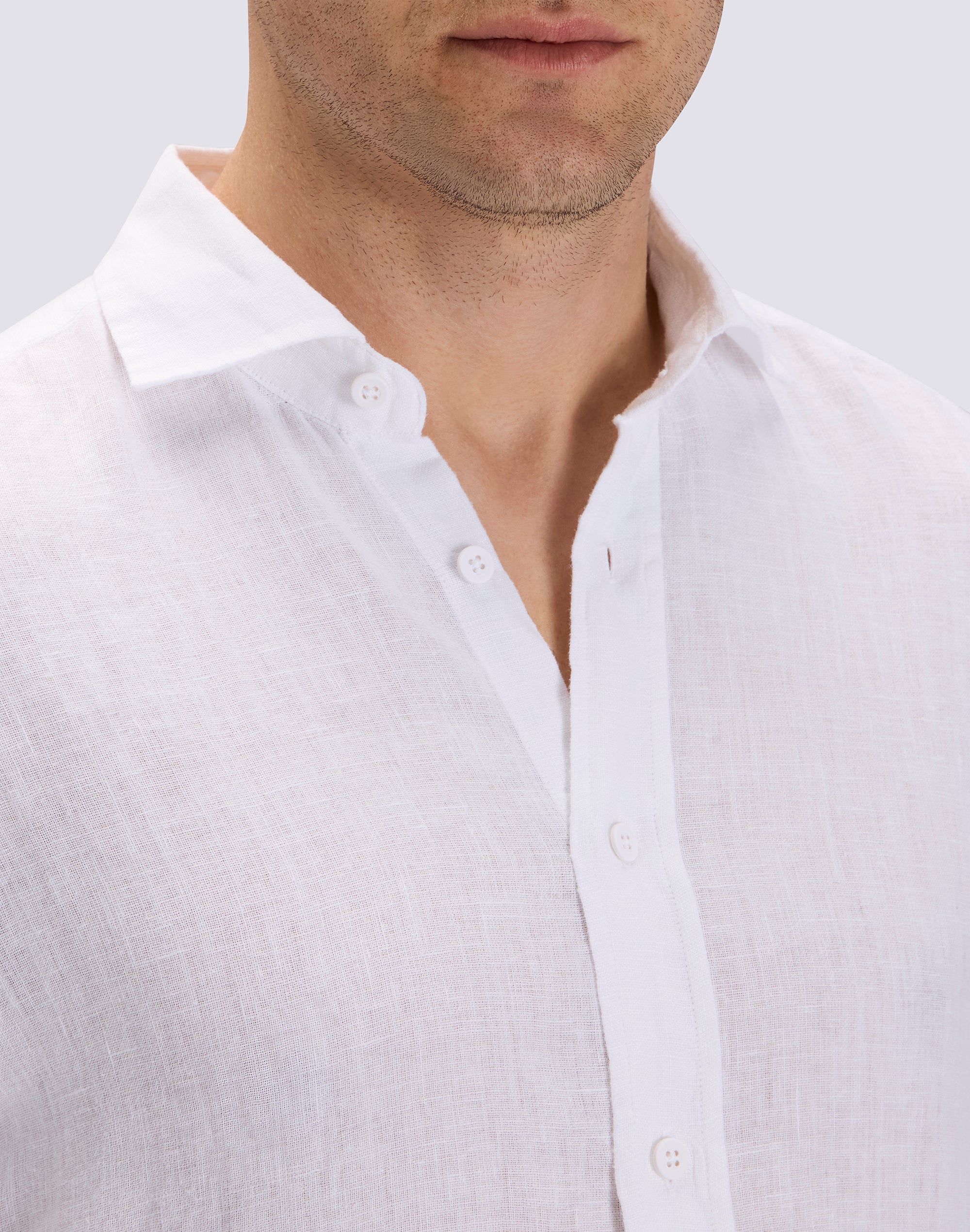 CAMICIA UOMO IN LINO A MEZZE MANICHE - Image 4