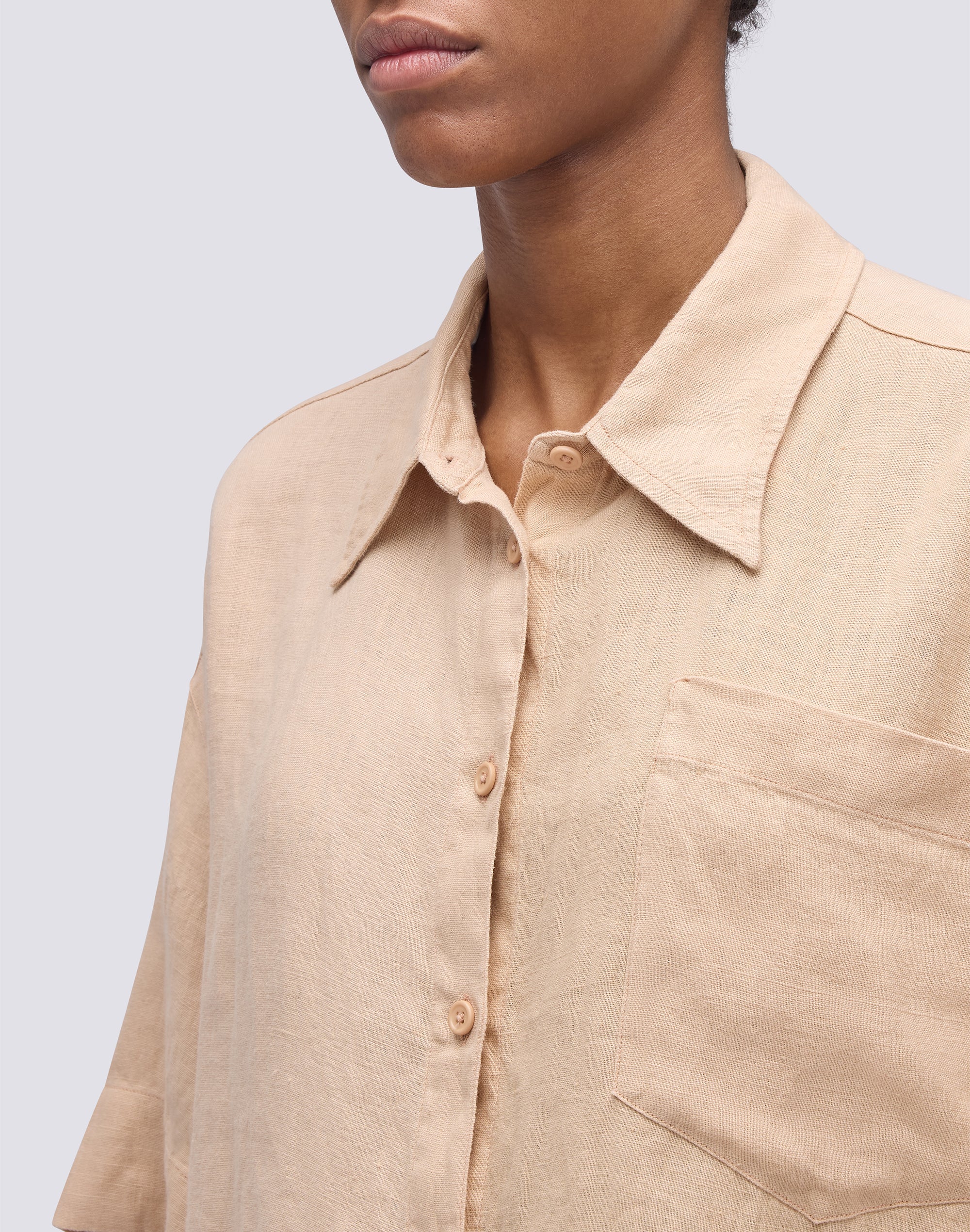 CAMICIA IN LINO IN TINTO CAPO - Image 3