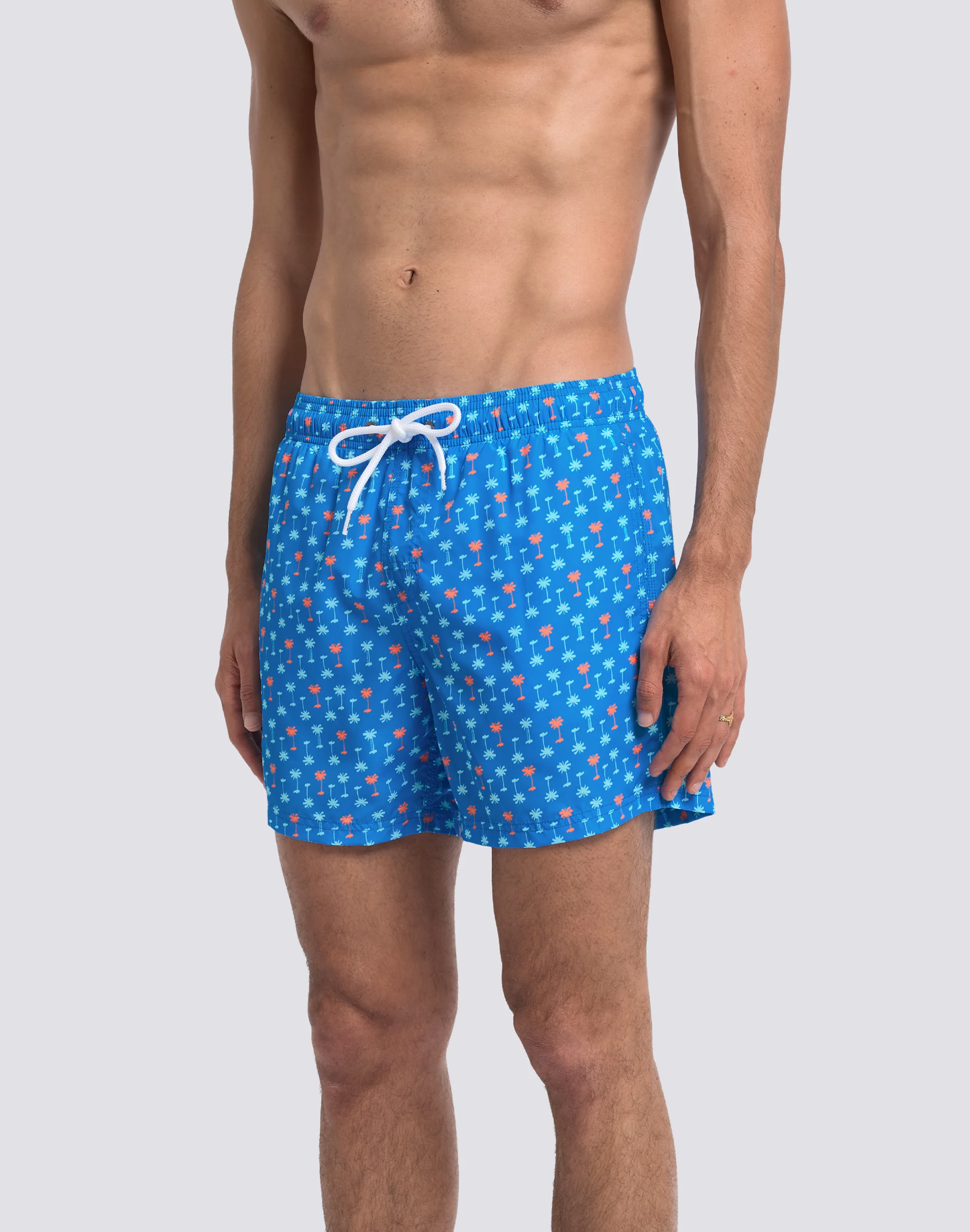 COSTUME DA BAGNO UOMO CORTO VITA ELASTICATA STAMPA PALMAS IN POLY RICICLATO - Image 4