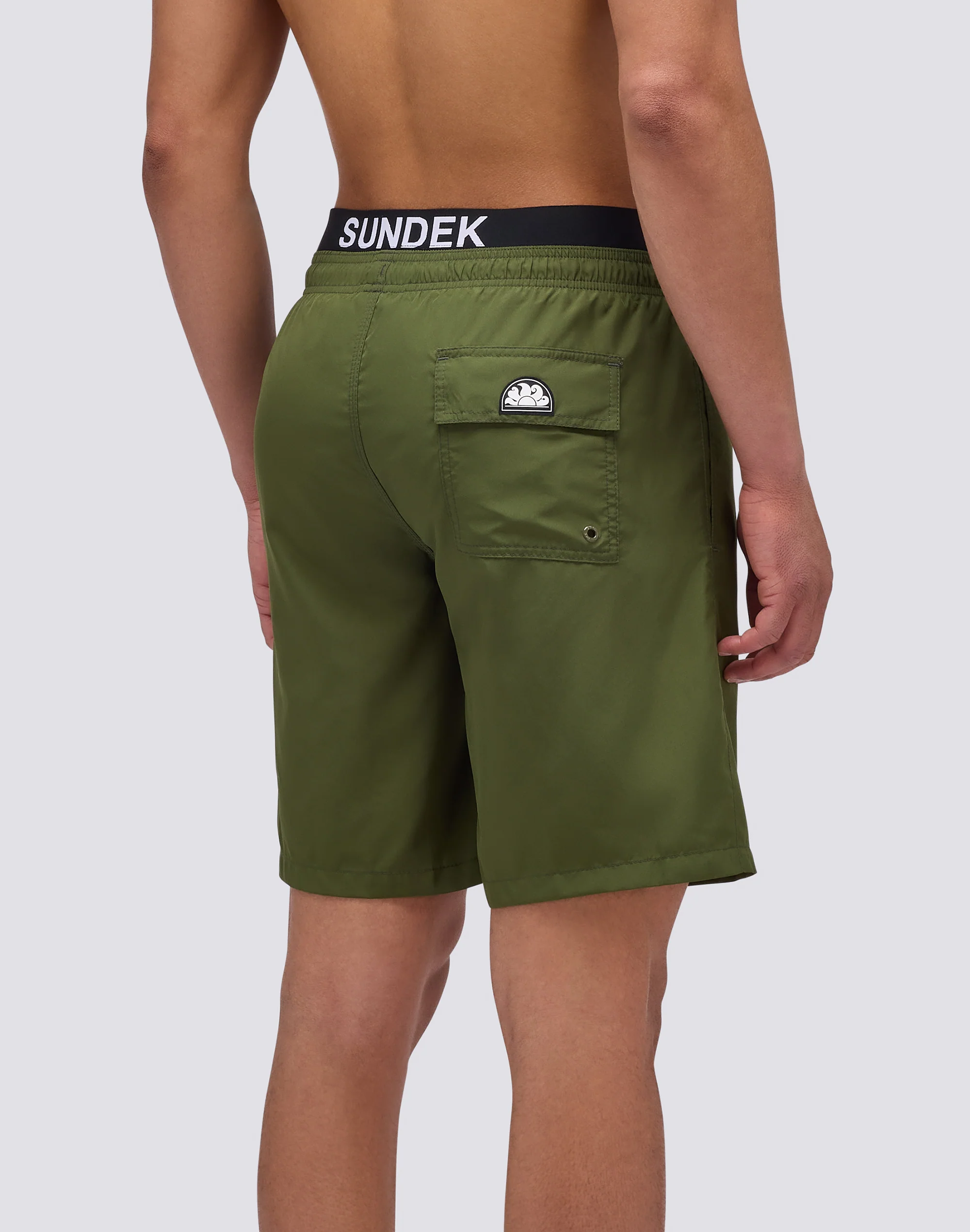 COSTUME DA BAGNO UOMO LUNGO VITA ELASTICATA CON ELASTICO LOGO - Image 2