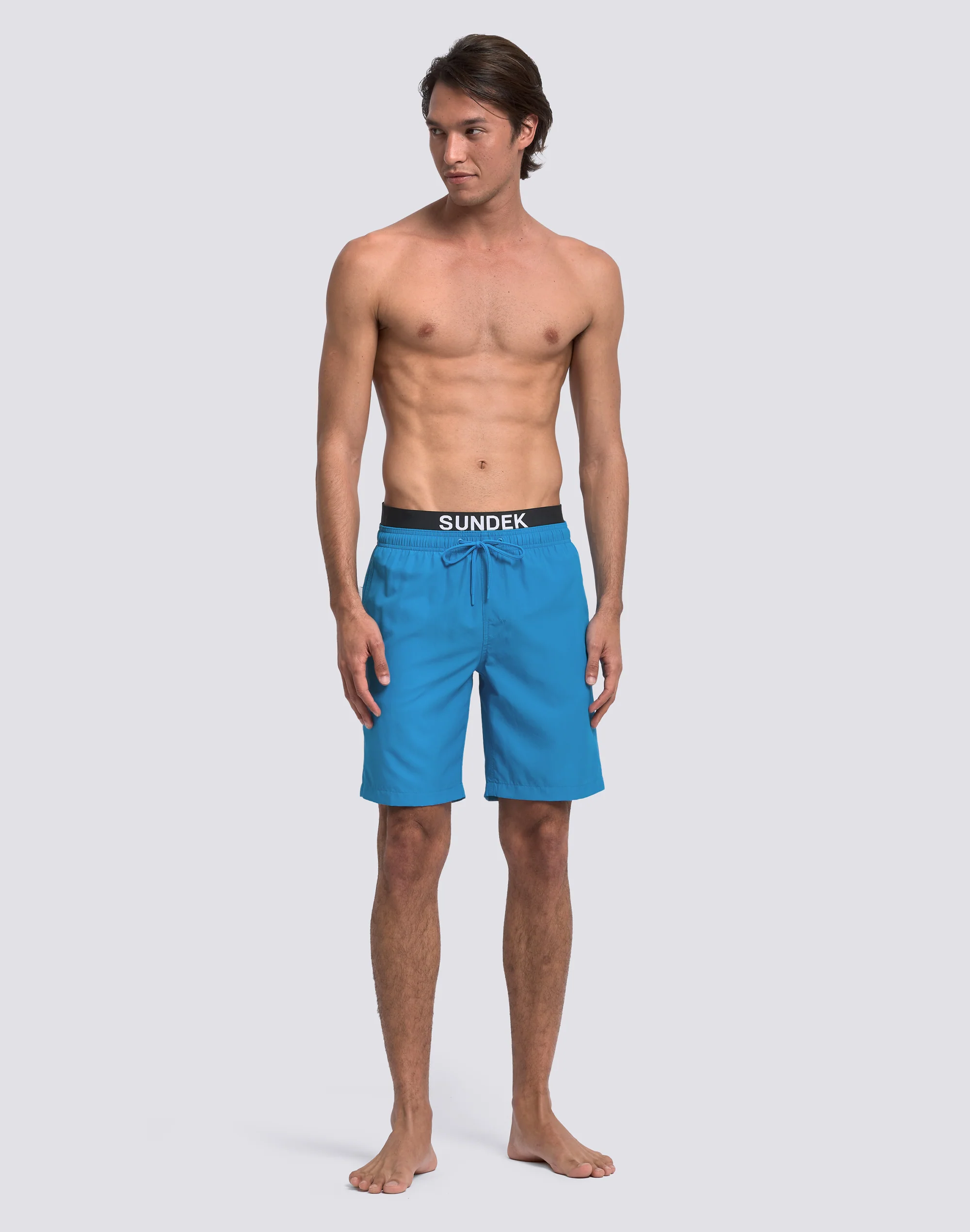 COSTUME DA BAGNO UOMO LUNGO VITA ELASTICATA CON ELASTICO LOGO - Image 3