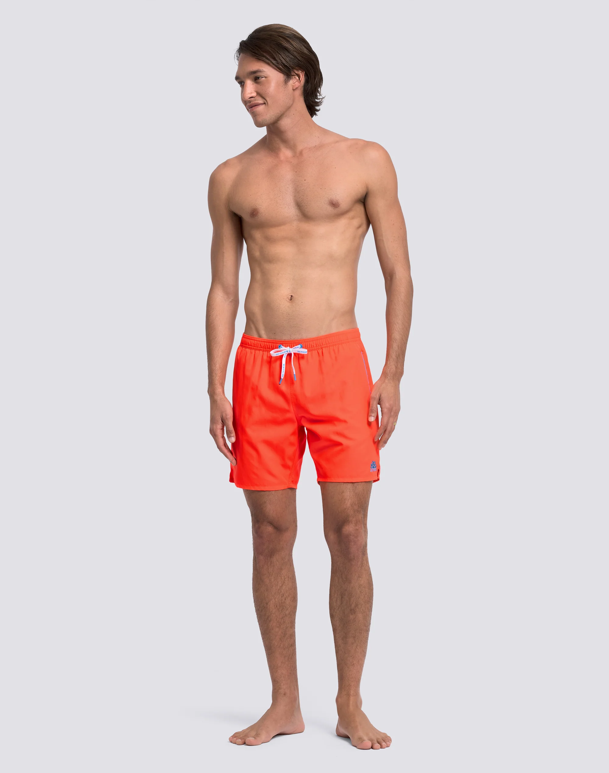 COSTUME DA BAGNO UOMO LUNGO VITA ELASTICATA CON PIPING IN POLIESTERE RICICLATO REPREVE® - Image 3