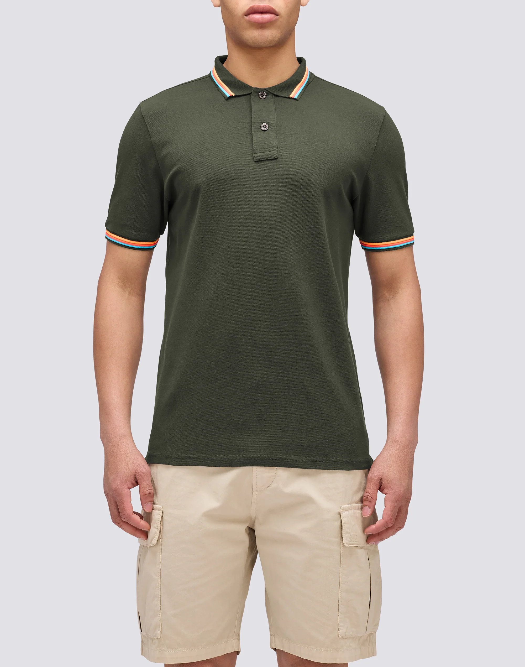 POLO BRICE IN COTONE PIQUET CON DETTAGLI TRICOLOR