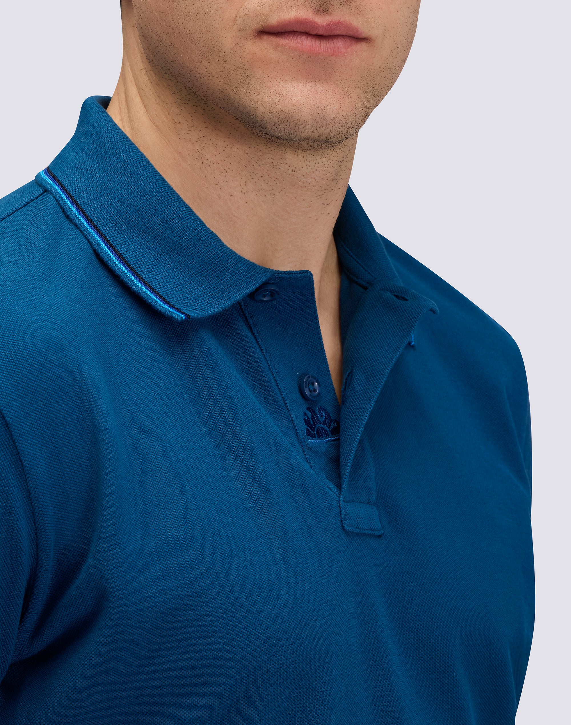 POLO UOMO IN COTONE PIMA PIQUET CON LOGO RICAMATO - Image 4