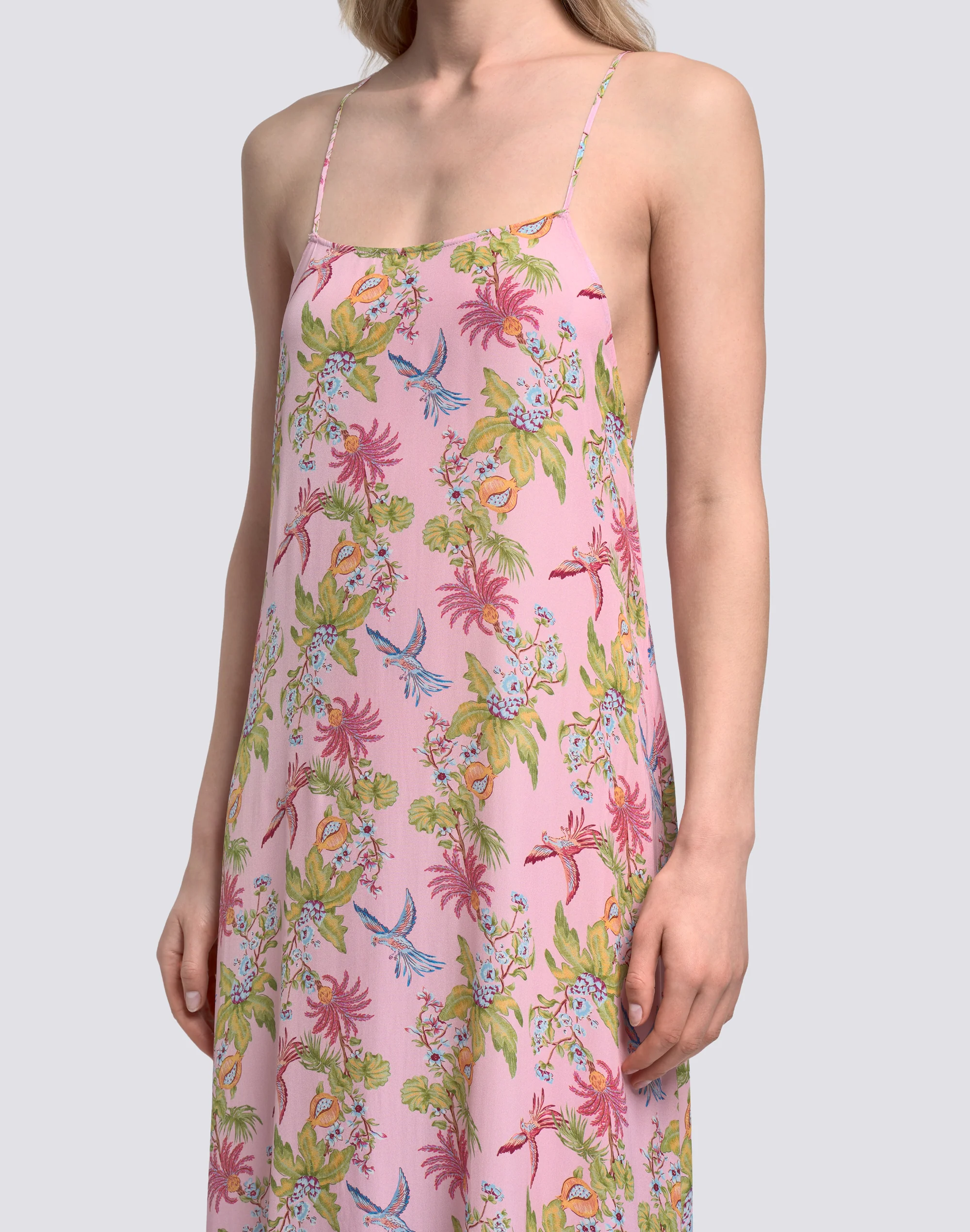 ABITO DONNA SENZA MANICHE LUNGO STAMPA SWEET PARROT - Image 3