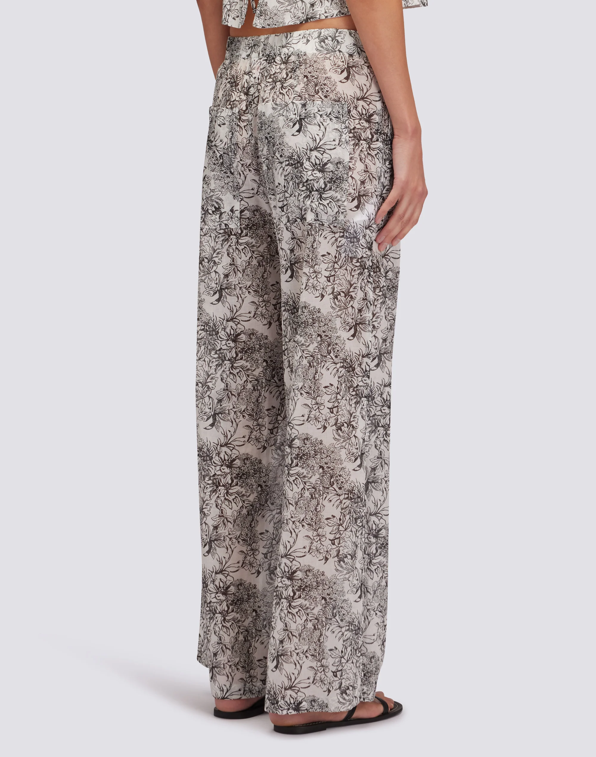 PANTALONI LUNGHI IN COTONE VOILE CON STAMPA FLEUR DE JOIE - Image 2