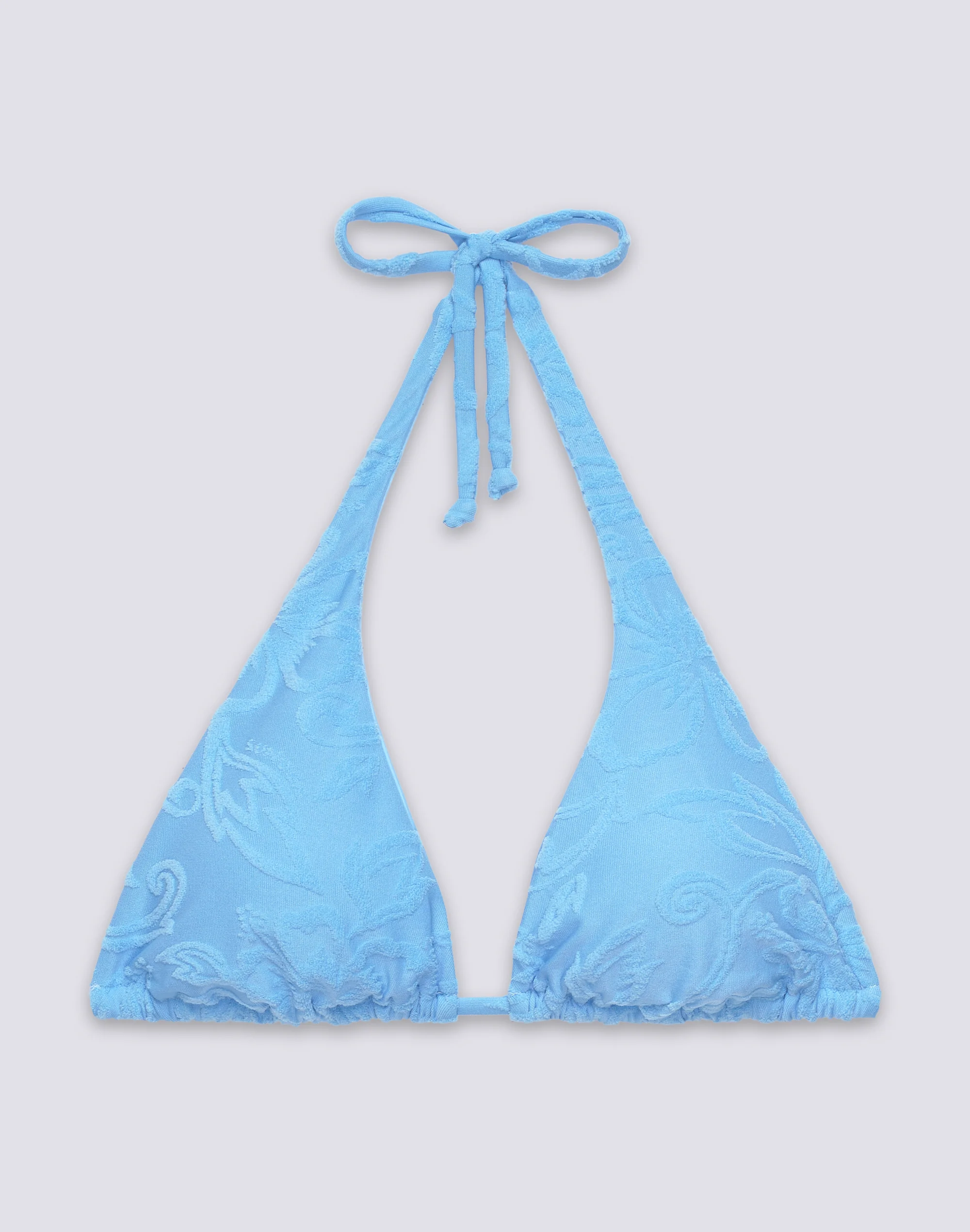 HILA - BIKINI TOP A TRIANGOLO AMERICANO IN SPUGNA MOTIVO FLOREALE JACQUARD