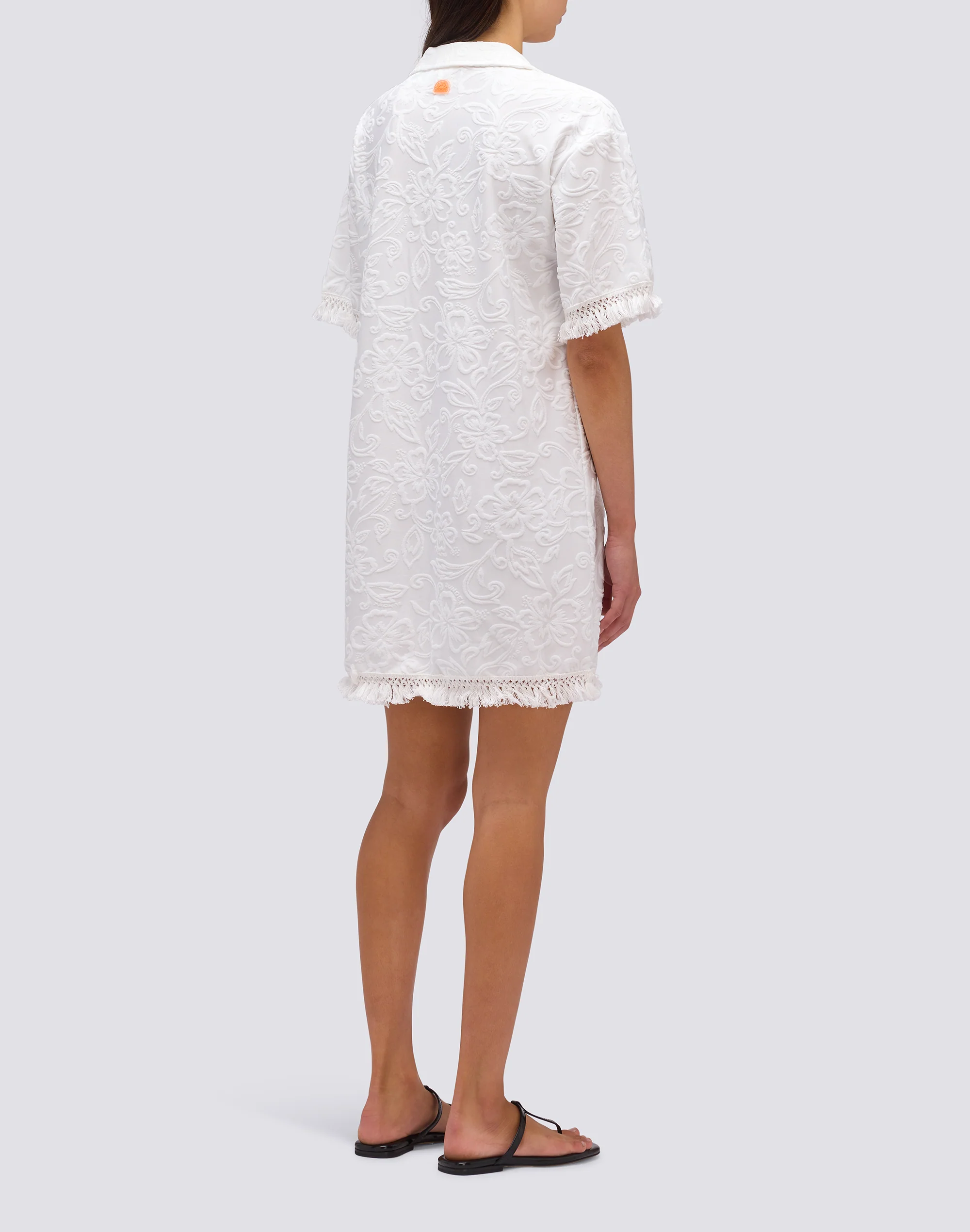 ABITO CORTO CON FRANGE IN SPUGNA JACQUARD - Image 2